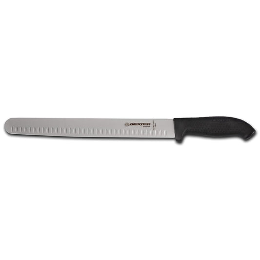 Dexter-Russell 24283B Roast Slicer Knife, 14" Duo-Edge Wide Blade, Dexsteel Construction, Slip-Resistant Black SofGrip Handle, Made in USA, NSF Certified