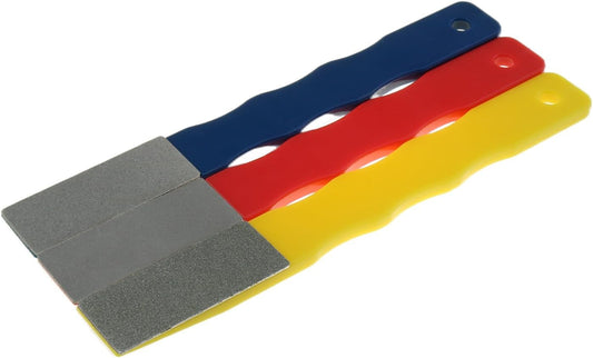 MEETOOT 3-Piece Diamond Sharpening Stone Set Color-Coded Diamond Sharpening Tools Flat Hand File Kit for Hunting, Outdoor