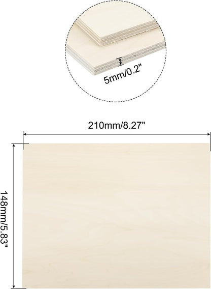 MECCANIXITY 3pcs Basswood Sheets 12 x 8 x 3/8 Inch Unfinished Wood Boards Plywood for DIY Crafts Laser Cutting with Smooth Surfaces