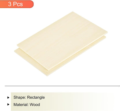 MECCANIXITY 3pcs Basswood Sheets 12 x 8 x 3/8 Inch Unfinished Wood Boards Plywood for DIY Crafts Laser Cutting with Smooth Surfaces