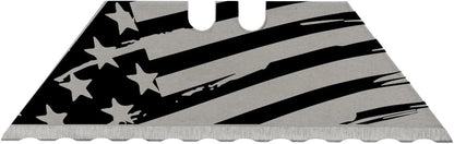 NDZ Performance Serrated Steel Blade Replacement for Utility Knife & Box Cutters, Custom Double Sided Laser Engraved Designs, Silver - Skull - 3 Pack