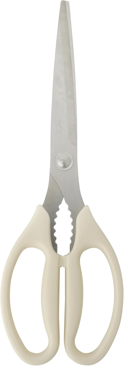 Oster Deaton Knife Block Set with Stainless Steel Knives & Kitchen Shears, 6-Piece Kitchen Cutlery Set with White Handles and Countertop Storage Block