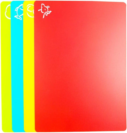 4 Pieces Flexible Cutting Board mats, Plastic Cutting Boards for Kitchen Cooking, Cutting board sheets for Meat and Vegetables, Dishwasher Safe