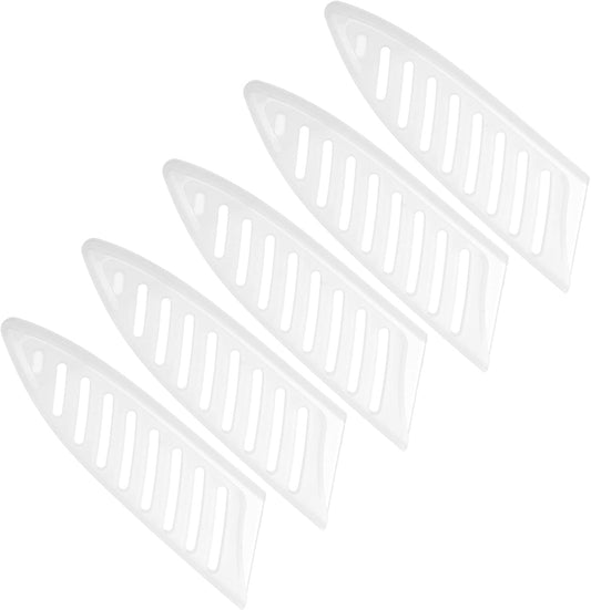 PATIKIL PP Safety Knife Cover Sleeves for 4" Ceramic Knife, 5 Pack Knives Edge Guard Blade Protector Universal Knife Sheath for Kitchen, White