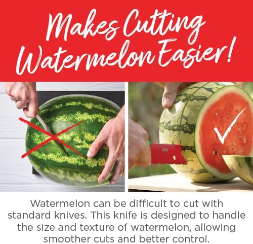 Kuhn Rikon Watermelon Knife, Serrated Fruit Slicer for Watermelon and Large Fruit, Long Blade for Clean Slicing, Easy Cutting Tool