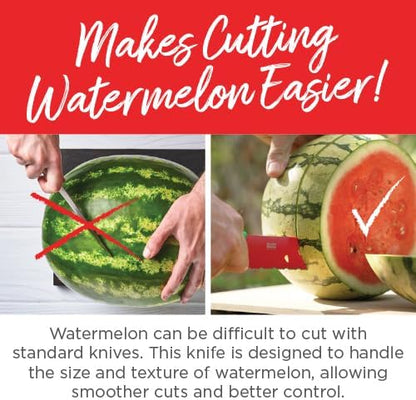 Kuhn Rikon Watermelon Knife, Serrated Fruit Slicer for Watermelon and Large Fruit, Long Blade for Clean Slicing, Easy Cutting Tool