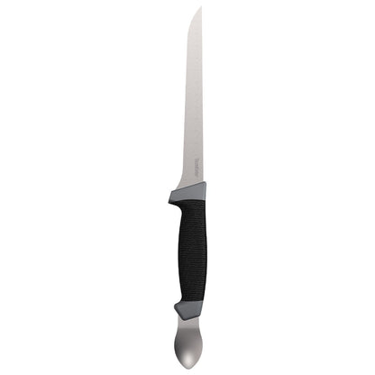 Kershaw 7" Boning Knife with Spoon, Stainless Steel Blade with Protective Sheath, Fishing Fillet Knife, Two-in-One Fishing Tool for Anglers