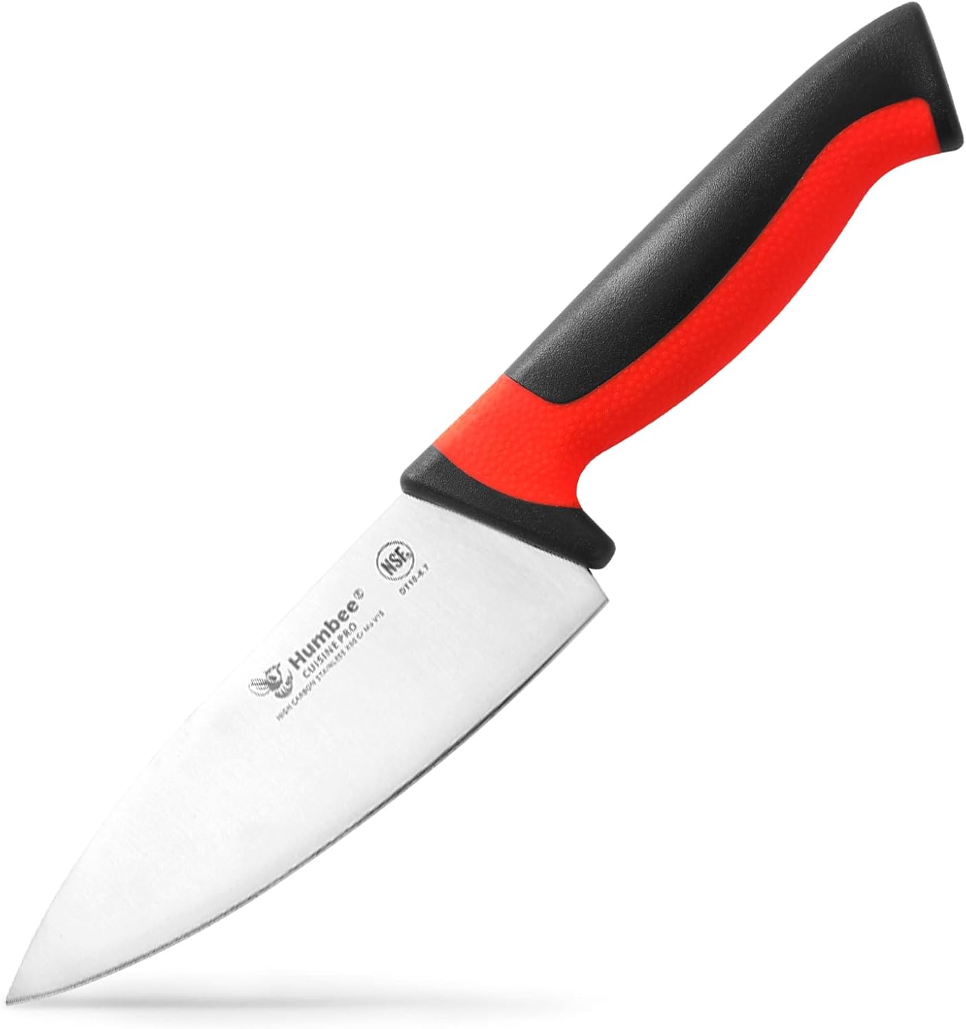 7.5-Inch Nakiri Knife, High Carbon Stainless Steel Hollow Grind Blade, Razor Sharp Edge, Ergonomic Non-Slip Handle, Cleaver Style, DT-50 Series, Orange