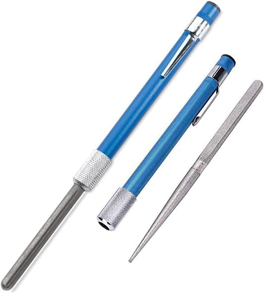 1 PCS Retractable Knife Sharpener, BravOne 3 in 1 Portable Diamond Knife Sharpening Steel Rod Pen Shape Knife Sharpening Stick for Kitchen Knife, Fish Hook, Outdoor Exploration