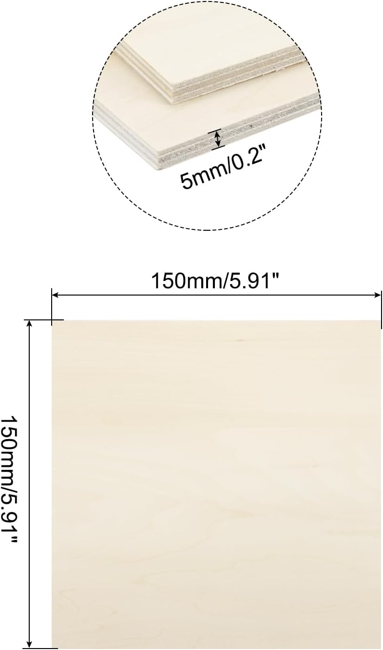 MECCANIXITY 3pcs Basswood Sheets 12 x 8 x 3/8 Inch Unfinished Wood Boards Plywood for DIY Crafts Laser Cutting with Smooth Surfaces
