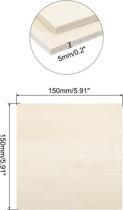 MECCANIXITY 3pcs Basswood Sheets 12 x 8 x 3/8 Inch Unfinished Wood Boards Plywood for DIY Crafts Laser Cutting with Smooth Surfaces