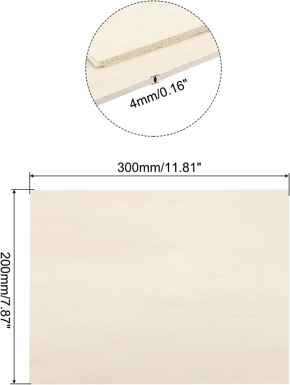 MECCANIXITY 3pcs Basswood Sheets 12 x 8 x 3/8 Inch Unfinished Wood Boards Plywood for DIY Crafts Laser Cutting with Smooth Surfaces
