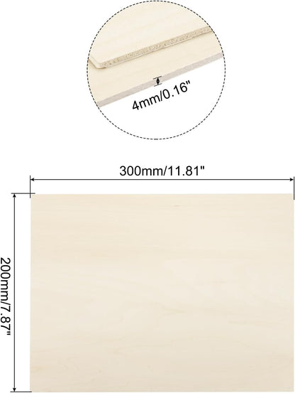 MECCANIXITY 3pcs Basswood Sheets 12 x 8 x 3/8 Inch Unfinished Wood Boards Plywood for DIY Crafts Laser Cutting with Smooth Surfaces