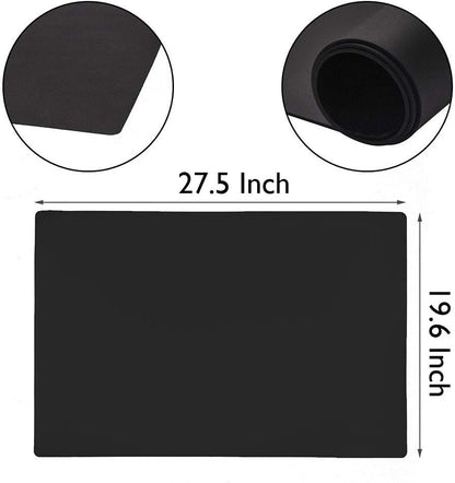 23.6'' by 15.7''Flexible Silicone Placemat Non Slip Waterproof Heat Resistant Dinner Table Black 1PCS