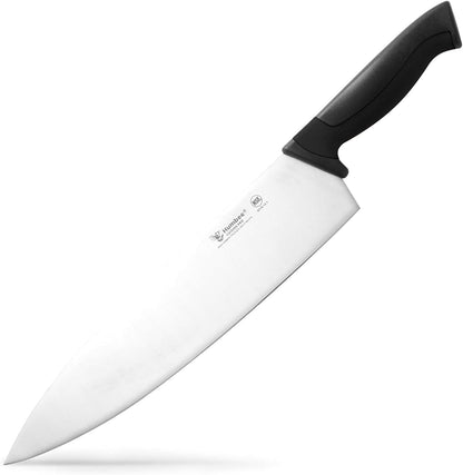 7.5-Inch Nakiri Knife, High Carbon Stainless Steel Hollow Grind Blade, Razor Sharp Edge, Ergonomic Non-Slip Handle, Cleaver Style, DT-50 Series, Orange