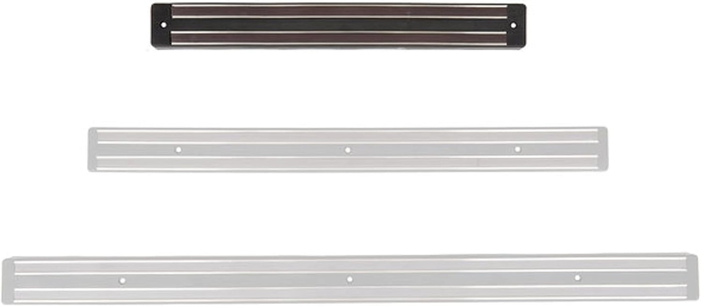 TrueCraftware 24" Black Magnetic Knife Holder with Dual Magnetic Strips & Optional Hanging Hooks - Strong Powerful Knife Rack Storage Display Organizer