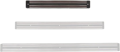 TrueCraftware 24" Black Magnetic Knife Holder with Dual Magnetic Strips & Optional Hanging Hooks - Strong Powerful Knife Rack Storage Display Organizer