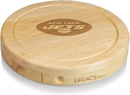 Picnic TIME NFL Brie Cheese Board and Knife Set - Charcuterie Board Set - Wood Cutting Board - Colors A