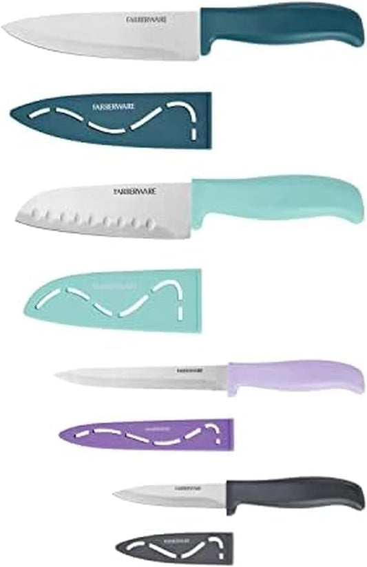 Farberware Chef Knife Set, 4 Piece, Multicolored