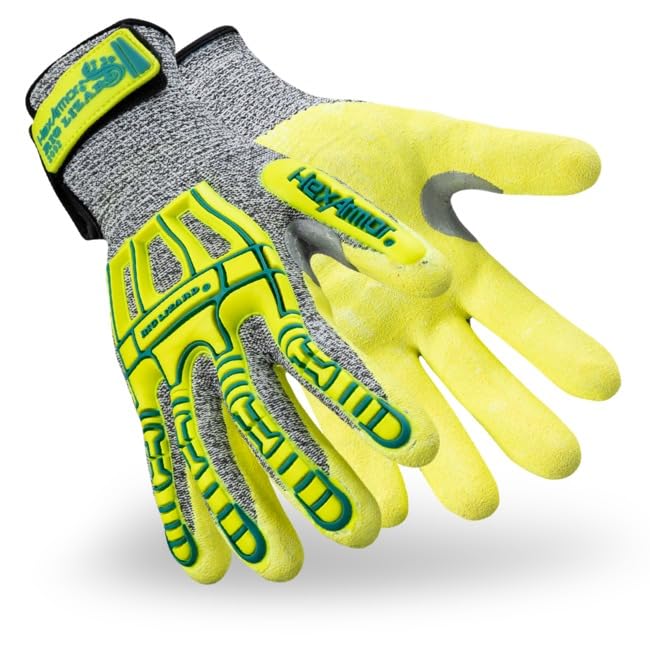 HexArmor Cut-Resistant Impact Protection PU Palm Work Gloves | Rig Lizard® Series 2095 | Large