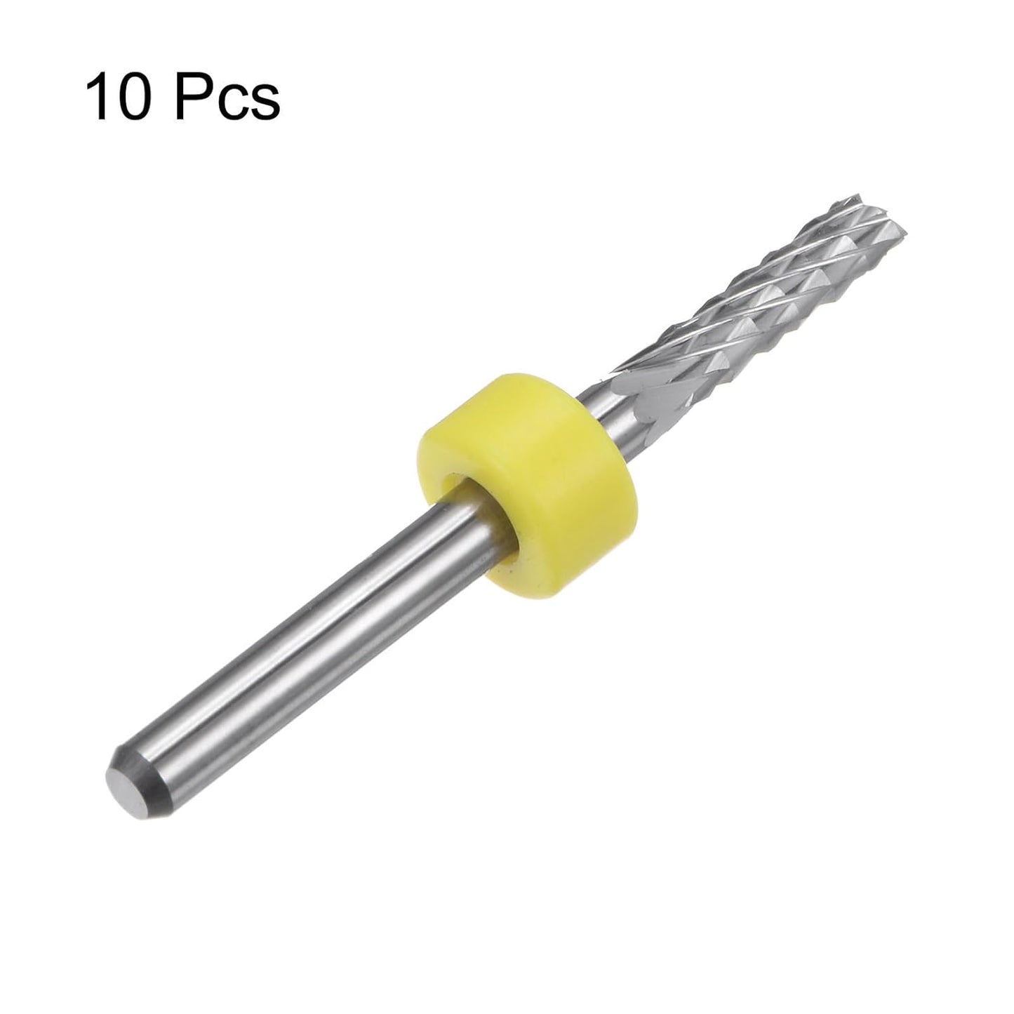 HARFINGTON 10pcs End Mill Bits 0.8mm Solid Carbide CNC Router Bits Engraving Cutter Tools for PCB Circuit Board Milling Machine Wood Carving, 1/8" Straight Shank