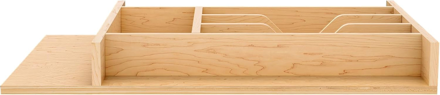 Rev-A-Shelf Natural Maple Right Size Utensil Insert Home Storage Kitchen Organizer 7 Compartment Drawer Accessory, 19 1/4" x 19 1/2", 4WCT-24SH-1