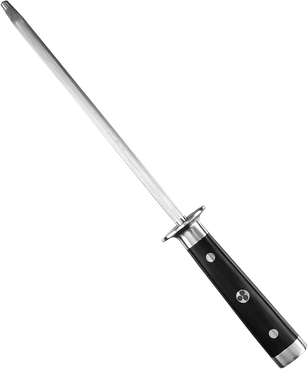 Ergo Chef Pro Series 2.0 Knife Sharpener - 9'' Magnetized Stainless Steel Honing Rod with Black Pakkawood Handle - Ideal for Home and Professional Knife Maintenance