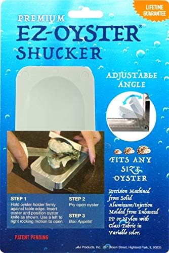 J&J Products The EZ - Oyster Variable Angle Opener Shucking Tool made from Recycled Ocean Bound Plastic (1, Blue)