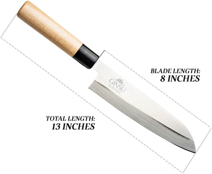 8" Gyuto Knife - Japanese Stainless Steel for Meat and Poultry - Maple Handle, Single Bevel
