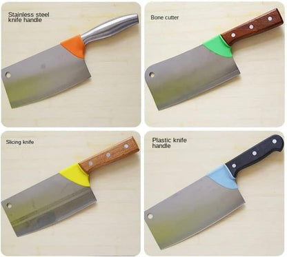 4 Pack Meat Cleaver Finger Grips Non Slip Silicone Sleeve Elastic Protective Cover Kitchen Knives Back Protector for Nakiri Knife Meat Cleaver Knife Butcher Knife Japan Knives