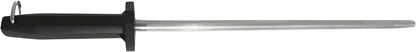 Professional Butcher’s Honing Steel – Round Rod for Chefs, Meat Cutters, and Home Kitchens – Carbon Steel Knife Alignment Tool with Non-Slip Handle (14 inch)