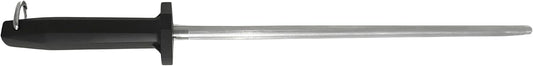 Professional Butcher’s Honing Steel – Round Rod for Chefs, Meat Cutters, and Home Kitchens – Carbon Steel Knife Alignment Tool with Non-Slip Handle (14 inch)