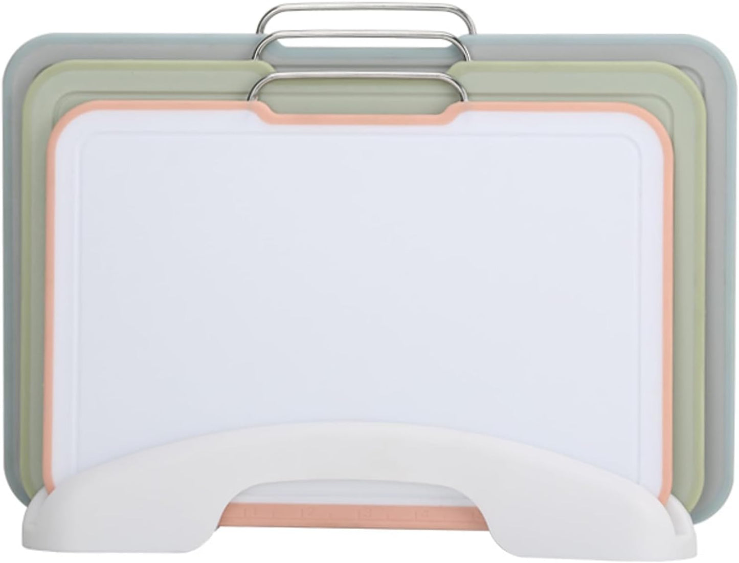 3-Piece Colorful Cutting Board Set with Stand | Color-Coded | Non-Slip | Dishwasher Safe | Durable Large Food Chopping Boards