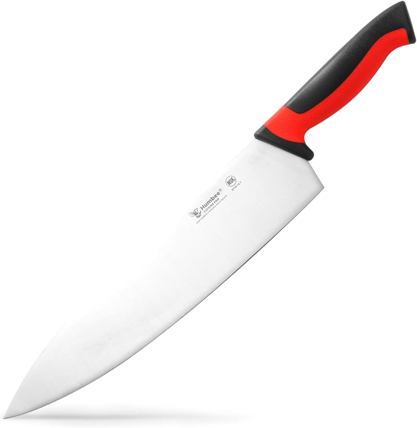 7.5-Inch Nakiri Knife, High Carbon Stainless Steel Hollow Grind Blade, Razor Sharp Edge, Ergonomic Non-Slip Handle, Cleaver Style, DT-50 Series, Orange