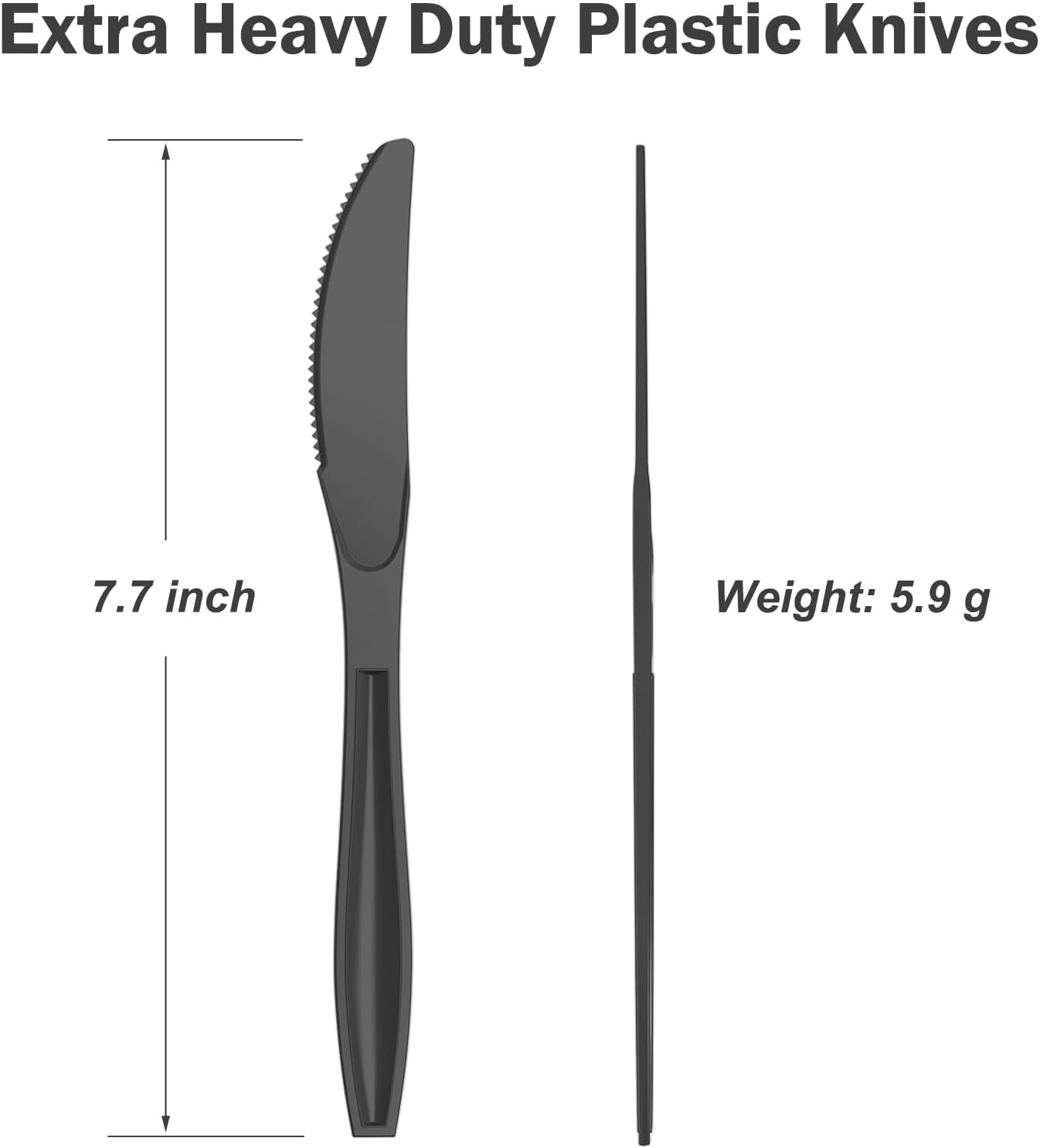 Dealusy 360 Count Extra Heavy Duty Clear Plastic Knives Disposable, BPA-Free, Heat Resistant, Solid and Durable Disposable Knives Bulk, Premium Plastic Knives heavy duty for Party Supply