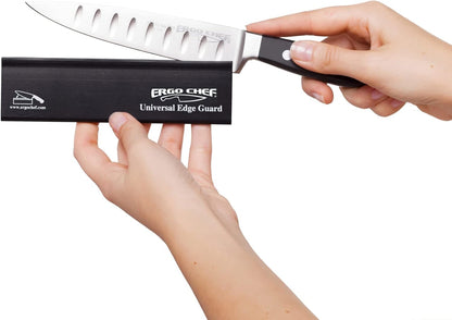 Ergo Chef Universal Knife Blade Edge Guard 8 Inch x 1.5 Inch for Knives up to 8” Blades, Durable BPA-Free Sturdy ABS Plastic, Knife Protector (Blue)