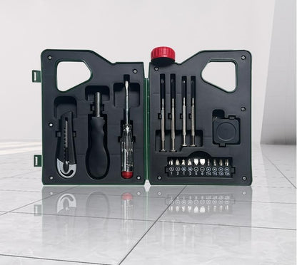 18-Piece Home Tool Kit - Complete Repair Set with Screwdrivers, Precision Bits, Utility Knife & Organized Storage Case for DIY Household & Emergency Repairs
