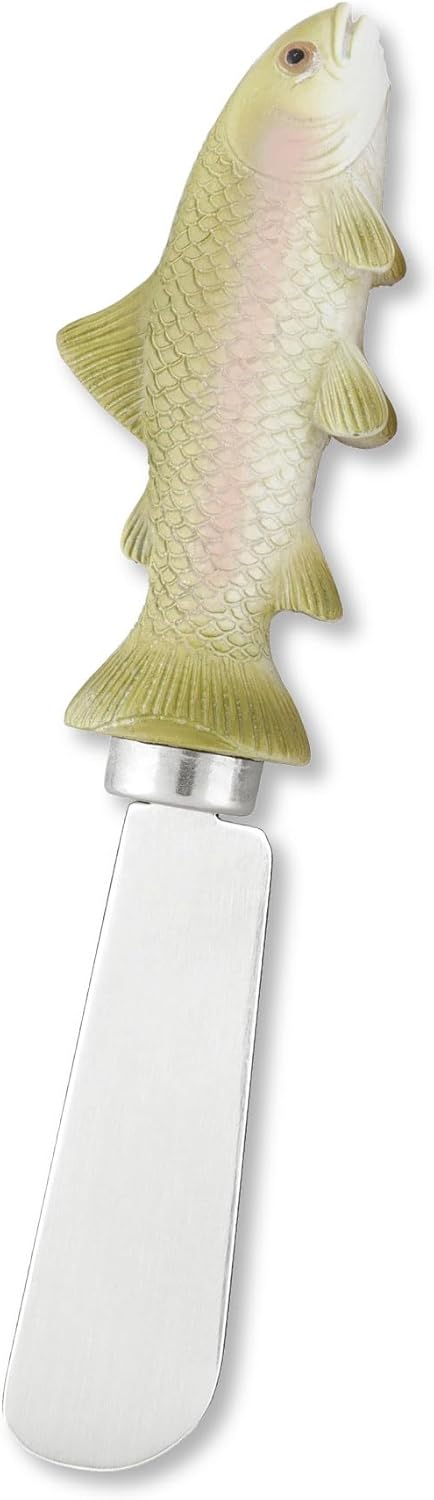 UP UPware Sea Turtle Cheese Spreaders, Hand-Painted Resin Handles with Stainless Steel Blades for Spreading Cream Cheese, Butter, Jam, or Sandwich, Set of 4