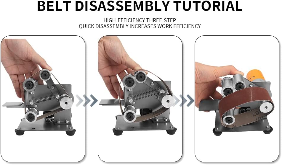 Mini Electric Belt-Sander Knife-Sharpener Sanding Machine - Small Bench Grinder Kit 7 Speed Adjustable Power Polisher DIY Polishing Grinding Tool For Knife Making, Wood Metal Working, Handcraft