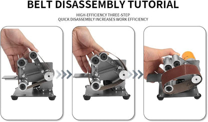 Mini Electric Belt-Sander Knife-Sharpener Sanding Machine - Small Bench Grinder Kit 7 Speed Adjustable Power Polisher DIY Polishing Grinding Tool For Knife Making, Wood Metal Working, Handcraft