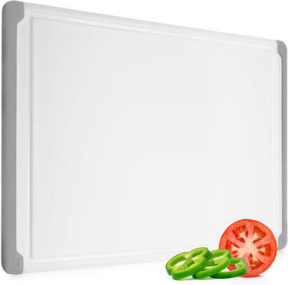 Extra Large Plastic Cutting Board for Kitchen - 18 Inch Dishwasher Safe Cutting Board, Reversible Chopping Board with Juice Groove + Non Slip Feet for Meat, Fruit, Vegetables, Meal Prep by Belwares