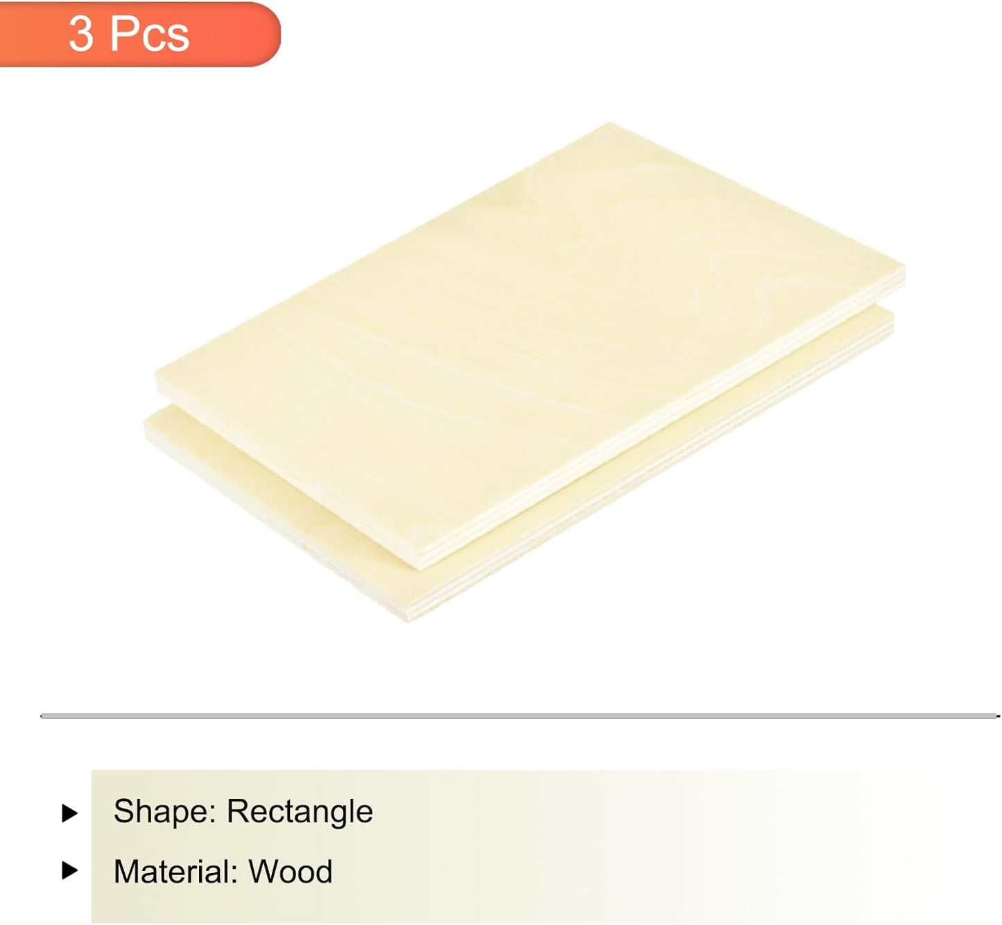 MECCANIXITY 3pcs Basswood Sheets 12 x 8 x 3/8 Inch Unfinished Wood Boards Plywood for DIY Crafts Laser Cutting with Smooth Surfaces