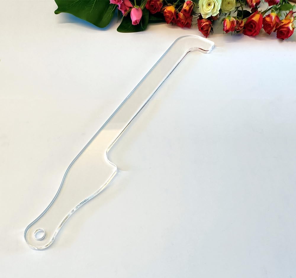 Bread Knife Handle Router Template – 15.9"x2.25" Laser-Cut Acrylic Guide for Custom Wooden Bow Knives & Handmade Kitchen Tools (15.9"x2.25")