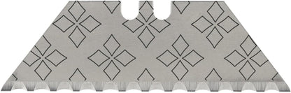 NDZ Performance Serrated Steel Blade Replacement for Utility Knife & Box Cutters, Custom Double Sided Laser Engraved Designs, Silver - Skull - 3 Pack