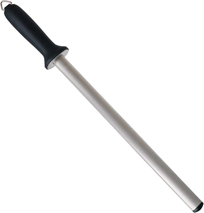 12inch Diamond Houselold Sharpening Rod, Professional Kitchen Knife Sharpener Steel, Premium Knife Blades Honer, Ideal for Master Chef, Home Cooking and Hunting, 600# Grit, Oval