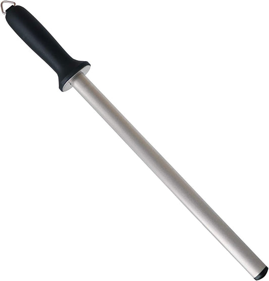 12inch Diamond Houselold Sharpening Rod, Professional Kitchen Knife Sharpener Steel, Premium Knife Blades Honer, Ideal for Master Chef, Home Cooking and Hunting, 600# Grit, Oval