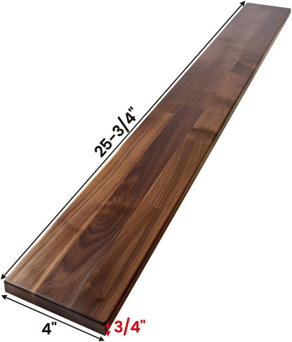 Walnut Wood Backsplash, 25x4x3/4 inches, USA-Grown Solid Hardwood, Pre-Sanded & Pre-Finished, Ready to Use, Ideal for Pairing with CONSDAN Butcher Block Countertop