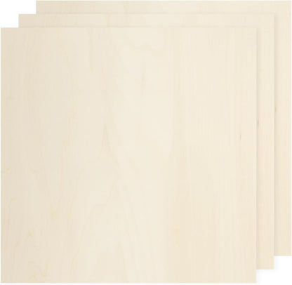 MECCANIXITY 3pcs Basswood Sheets 12 x 8 x 3/8 Inch Unfinished Wood Boards Plywood for DIY Crafts Laser Cutting with Smooth Surfaces