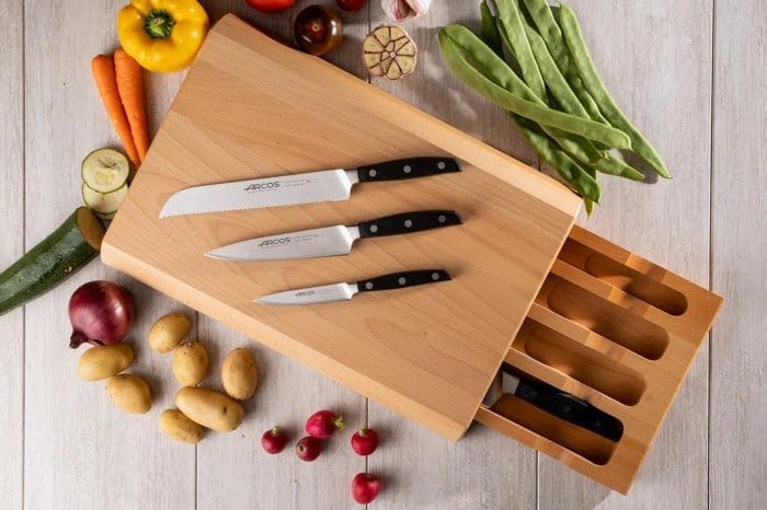 Arcos Forged Paring Knife 4 Inch Stainless Steel. Sharp Kitchen Knife for Peeling Fruits and Vegetables. Ergonomic Polyoxymethylene Handle and 100mm Blade. Series Manhattan. Color Black