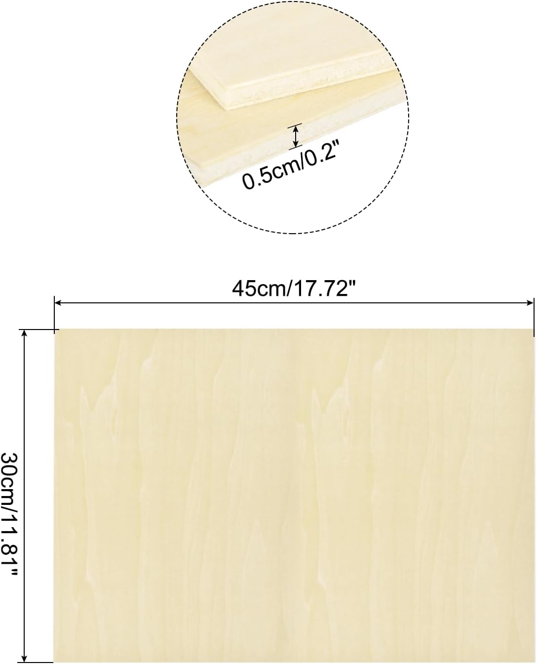 MECCANIXITY 3pcs Basswood Sheets 12 x 8 x 3/8 Inch Unfinished Wood Boards Plywood for DIY Crafts Laser Cutting with Smooth Surfaces